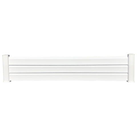 Clôture pvc persienne 3 lames en kit dimensions l.2100 mm (poteaux compris) x h.440 mm couleurs blanc