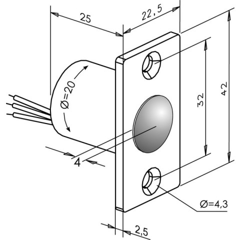 Contact à bille 25V 2.0Ah EFF EFF avec câble 4m - 10400