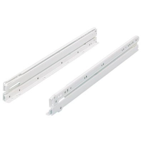 Paire de coulisses à galets sortie totale FR6142 HETTICH - Blanc - Charge 50 Kg - L.500 mm - 41643