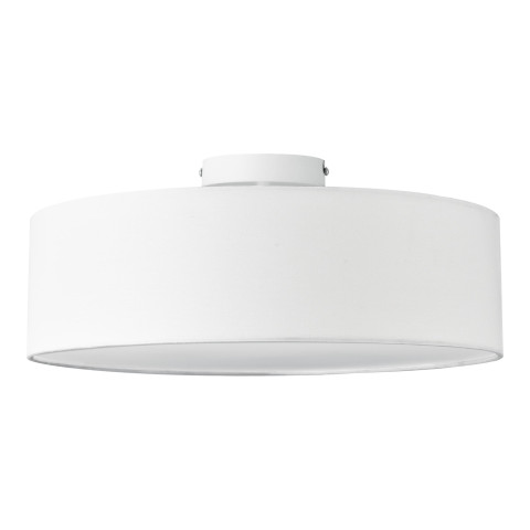 Plafonnier lampe de plafond 3 douille textile diamètre de 45 cm blanc 