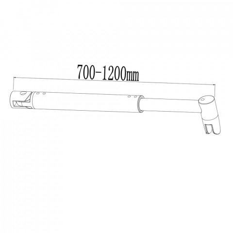 Barre de fixation extensible 70 – 120 cm barre de stabilisation en cylindrique la pince tourne à 360° pour toutes les parois de douches