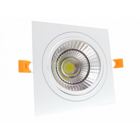 Downlight spot led cob carré orientable 18w - couleur eclairage au choix