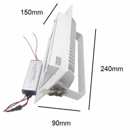 Downlight projecteur vitrine encastrable orientable cob 30w - couleur eclairage au choix