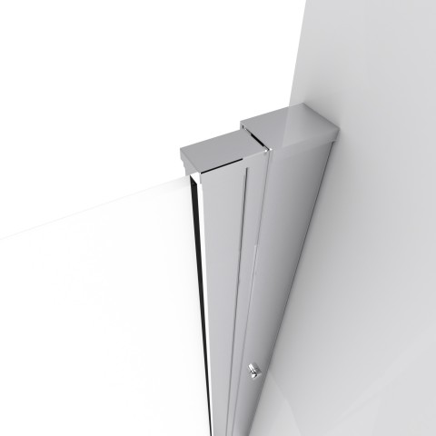 Paroi porte de douche à double portes pivotantes - Flappy chrome - Profile chrome verre transparent 6mm - Dimensions au choix