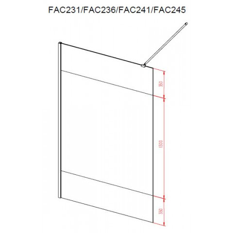 Paroi de douche à l'italienne freedom 2 depoli 90 - 90x200cm verre transparent 8mm avec bande depoli