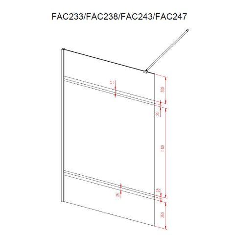 Paroi de douche à l’italienne FREEDOM 2 MIROIR 140 - 140x200cm verre transparent 8mm Aurlane - FAC247