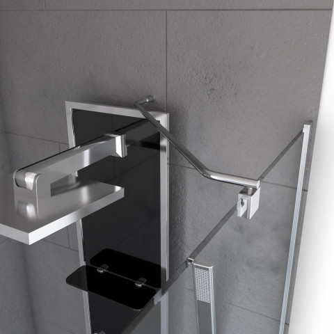 Barre de fixation d'angle pour douche à l'italienne - freedom 2 angle - barre de fixation murale d'angle