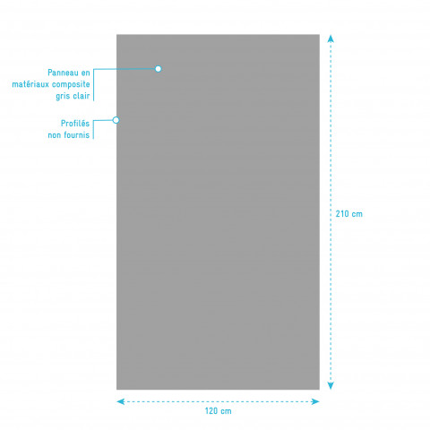 Panneau mural de douche silver en aluminium - 120 x 210 cm - wall'it silver 120 Aurlane - FAC707