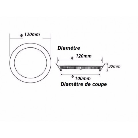 Downlight dalle led extra plate ronde blanc 6w - couleur eclairage : blanc froid 6000k - 8000k