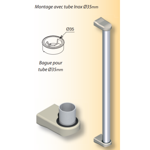 Barreau diva la croisée ds - 3 ml - ø 35 - inox - ds7387