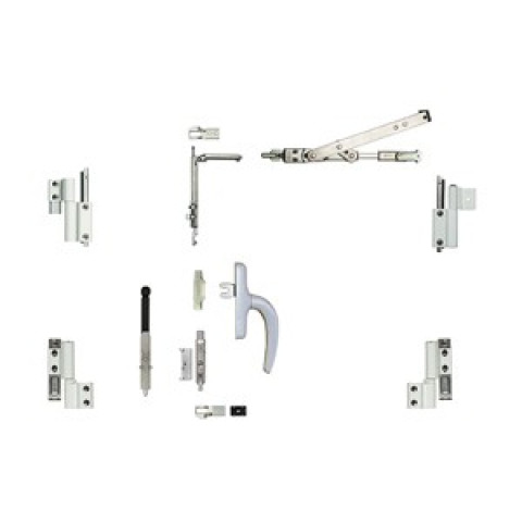 Kit oscillo-battant galicube 2 v fapim à crémone nefer midi - compas moyen 562 à 1200 mm - argent - 1331ga_g6