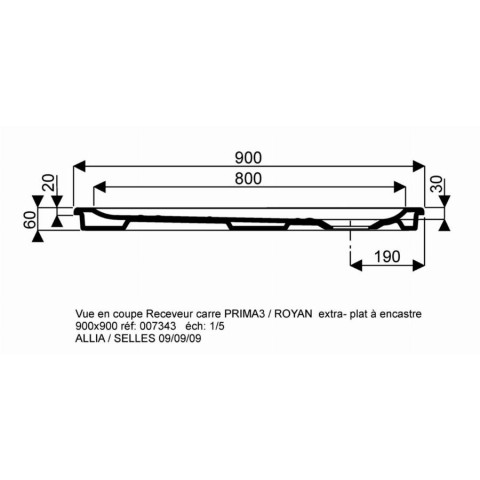 Receveur céramique GEBERIT Bastia - 90 x 90 - extra-plat à poser/encastrer - 00734300000001