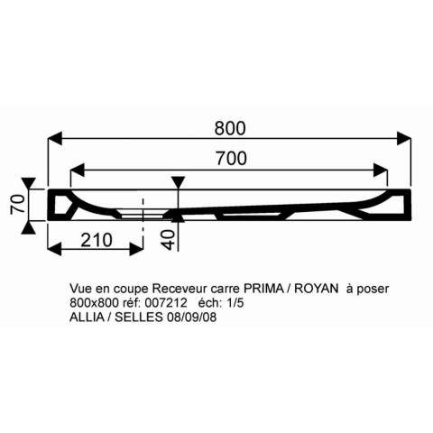 Receveur céramique GEBERIT Bastia - 80 x 80 extra-plat à poser/encastrer - 00721200000001