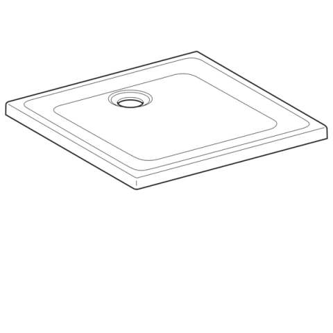 Receveur céramique GEBERIT Renova - 80 x 80 extra-plat à poser/encastrer - 00721800000AG3