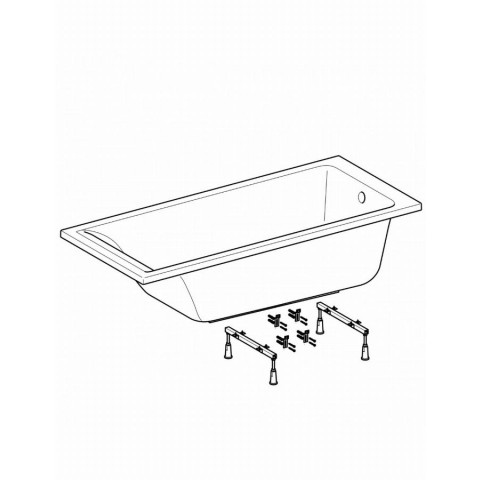 Baignoire rectangulaire GEBERIT Renova - Avec pieds - 170 x 75 cm - 554.315.01.1