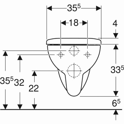 Pack WC suspendu à fond creux Bastia Rimfree avec abattant GEBERIT - 501.687.01.1