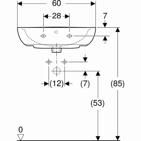 Lavabo Bastia GEBERIT pour équerres de montage - 501.606.00.1