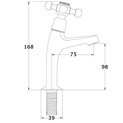 Robinet de Lave Mains Haut (eau froide uniquement) Rétro Chromé FEDLEEN by Eurosanit