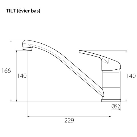 Mitigeur d'Evier NF Blanc Moucheté TILT by Eurosanit