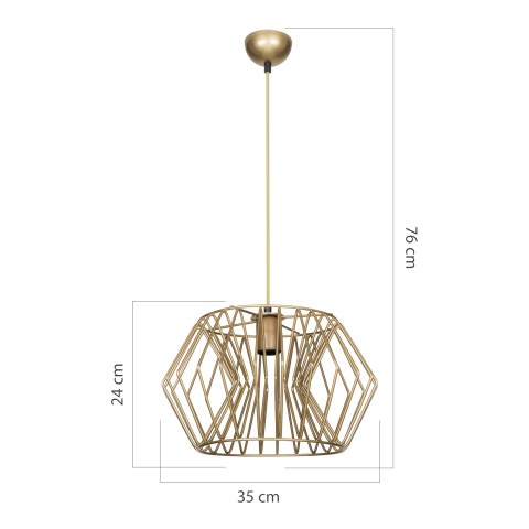 Lustre lampe lumière suspendu suspension en métal 76 cm e27 bronze patiné helloshop26 03_0007445