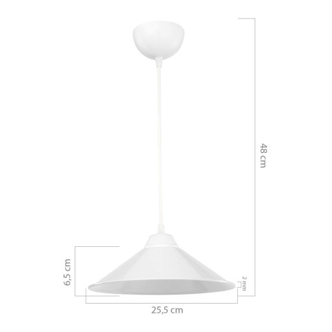 Lustre lampe lumière suspendu suspension en plastique hauteur 48 cm e27 blanc helloshop26 03_0007499