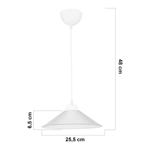Lustre lampe lumière suspendu suspension en plastique hauteur 48 cm e27 blanc / transparent helloshop26 03_0007498