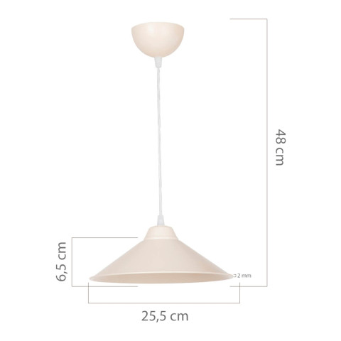 Lustre lampe lumière suspendu suspension hereford en plastique hauteur 48 cm e27 blanc / crème helloshop26 03_0007497