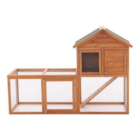 Clapier cage à deux niveaux 110 x 160 x 61 cm sapin naturel helloshop26 03_0006807