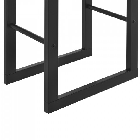Porte-bûches robuste range-bûches solide support pour bois de chauffage rangement efficace pour intérieur extérieur acier laqué 100 cm noir 