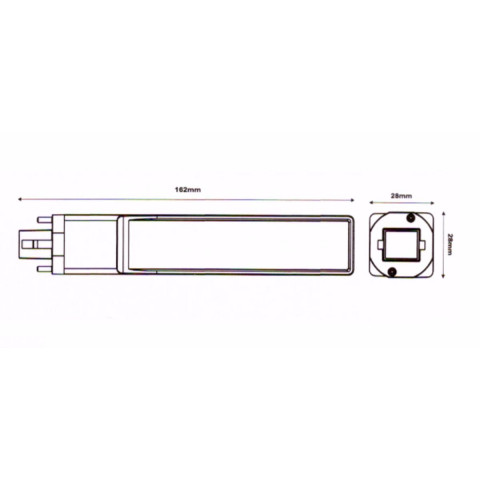 Ampoule led pl g24 pl9 9w 220v 2 broches 120 - couleur eclairage au choix