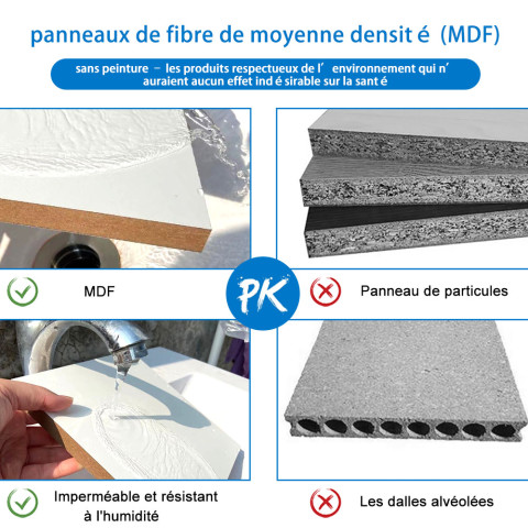 99x44.5x52(l*w*h)cm meuble salle de bain naturel avec 2 tiroirs à une fermeture amortie avec une vasque à suspendre