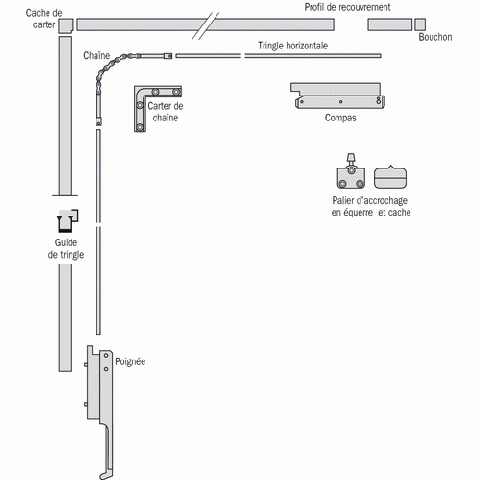 Guide de tringle pour ferme imposte OL90 GEZE - 010878