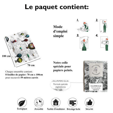 Papier peint montgolfières