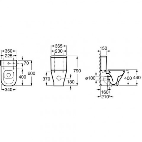 Pack wc the gap sortie duale 2/4l alimentation latérale-sans bride-compact-abattant frein chute-blanc