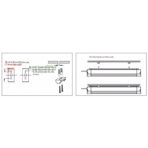Réglette étanche ip65 double tube t8 150cm (boitier vide)