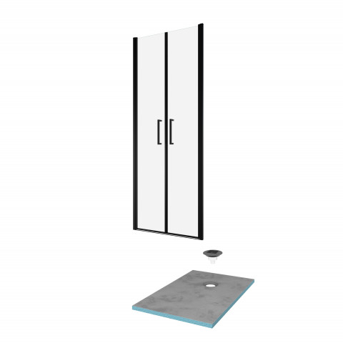 Pack paroi de douche 90x200 cm + receveur de douche a carreler 90x160 recoupable Aurlane - PACF088