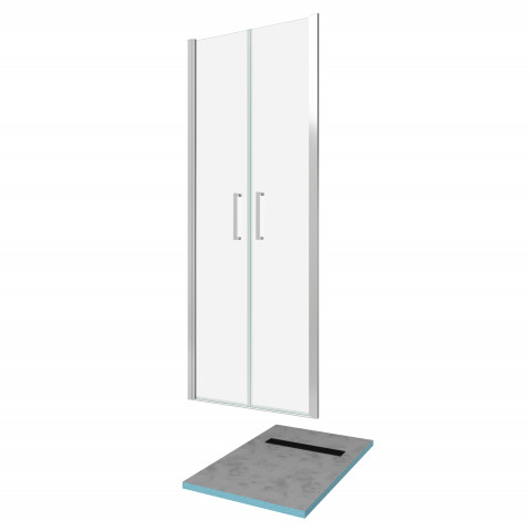 Pack paroi de douche 80x200 cm + receveur de douche a carreler 80x120 recoupable Aurlane - PACF090