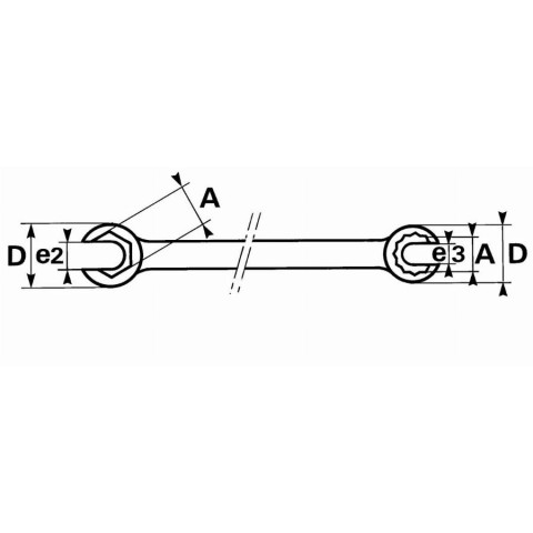 Clés polygonales à tuyauter SAM 6 pans - 104-H