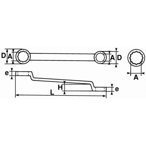 Clé polygonale contre-coudee 10x11 mm SAM - 10510X11