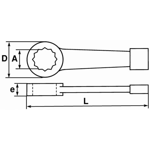 Clé polygonale a frapper 55 mm SAM - 10855