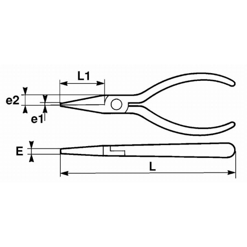 Pince bec plat electromecanicien 175 mm SAM - 23610