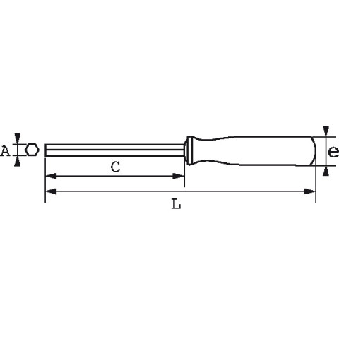 Clé à douille emmanchée bimatiere 6 pans 10 mm avec clip inox fme SAM - 291T10FME