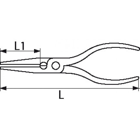 Pince electronique bec 1/2 rond court sam - 554