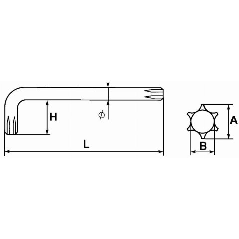 Cle male resistorx 27 mm SAM - 5927