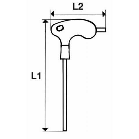 Clé male 6 pans a tête sphérique poignée en l 5 mm SAM - 67PT5FME