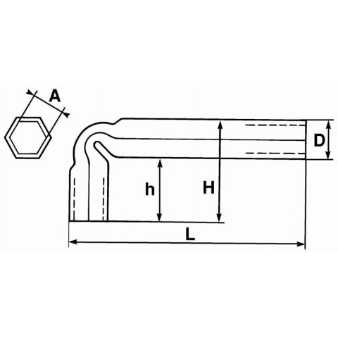Clé en tube coudée 24 mm SAM - 8624