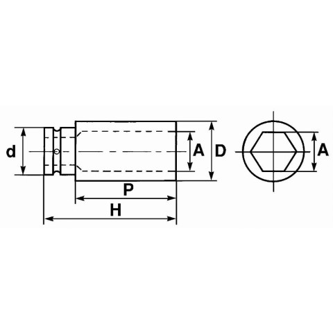Douille longue chocs 3/4 17 mm SAM - NC17L
