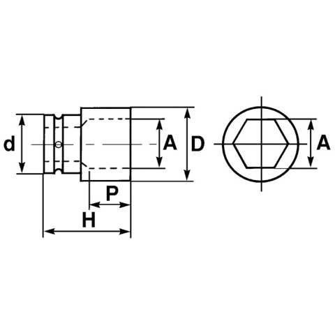 Douille chocs 1/2 18 mm SAM - NS18FME
