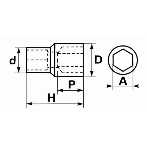 Douille 1/4 6 pans 3.5 mm SAM - R3,5