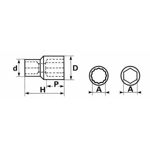 Douille 1/2 12 pans 1/2' SAM - S1/2